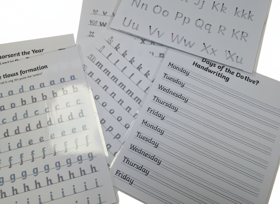 Reusable, eco-friendly, personalised handwriting sheets